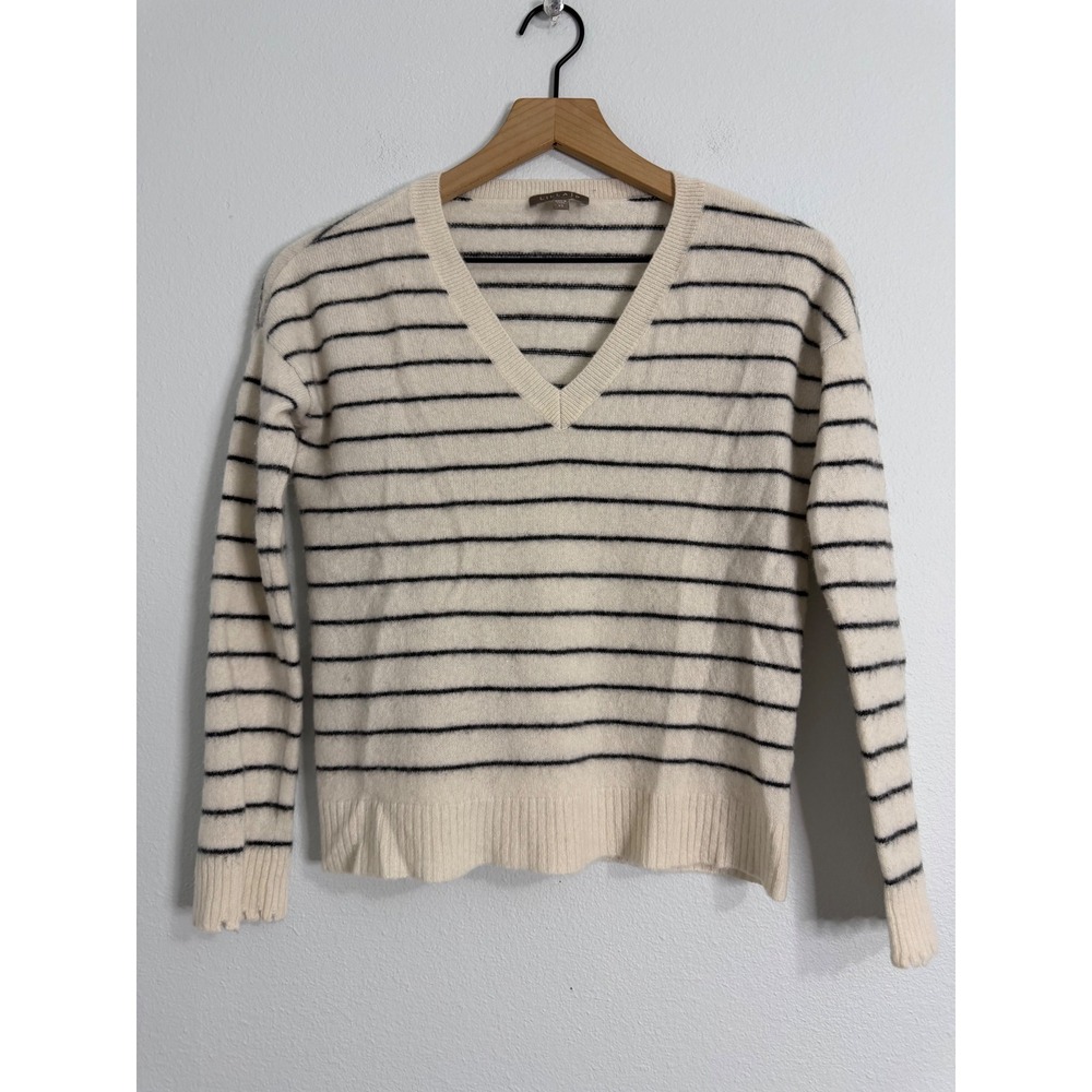 Lilla P -‎ 100% Cashmere Striped V Neck Sweater Women's Size XS